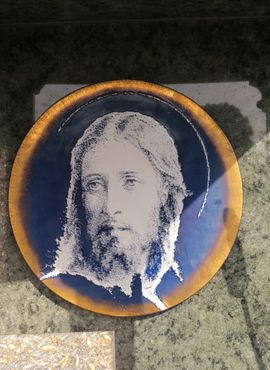 FUSED GLASS -FACE OF JESUS-